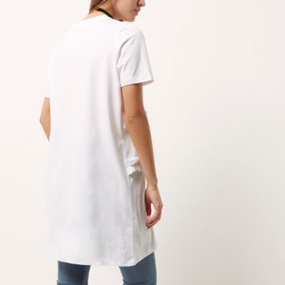 White frill oversized T-shirt